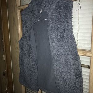 furry sherpa/fleece vest